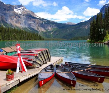 Emerald Lake- majestic jewel in the Rockies accessible from Field-little hamlet inhabited  by Yoho National Park employees...