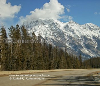 View Eastbound- Trans Canada west of Field in Yoho NP. Weather-late March,