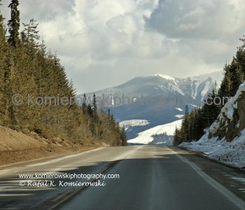 View Eastbound....Trans Canada Highway No.1 west of Golden ...on the way to Rogers Pass... Weather-late March.