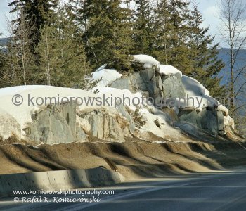 View Eastbound....Trans Canada Highway No.1 west of Golden ...on the way to Rogers Pass... Weather-late March.