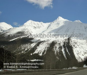 West of Rogers Pass-on the way to Revelstoke (view eastbound towards Rogers Pass). Weather-late March.