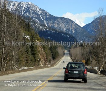 West of Rogers Pass-on the way to Revelstoke (view eastbound towards Rogers Pass). Weather-late March