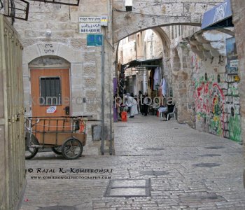 The Muslim Quarter at Old City in Jerusalem