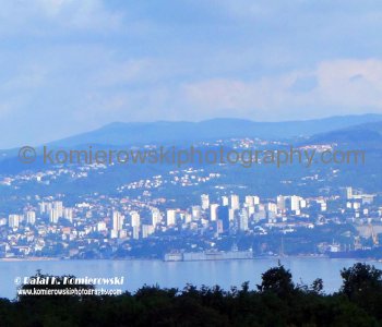 From far distance -view of Rijeka,  important town-port for Croatia...