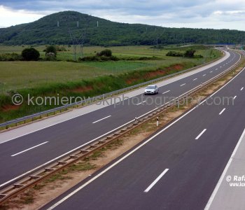 View towards toll freeway A1 (Zagreb-Dubrovnik) - we are crossing above - near  Lički Osik village