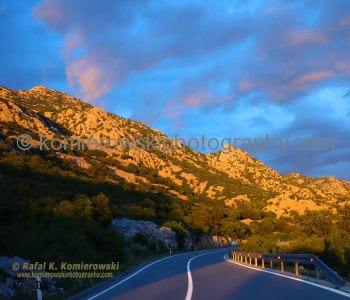 Last sun rays before sunset...view from Hwy. no. 25 near Karlobag....