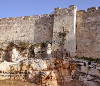 Walls near the Damascus Gate,  Old City in Jerusalem