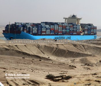 The Suez Canal - convoy  sailing to the Port Said