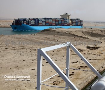 The Suez Canal - convoy  sailing to the Port Said