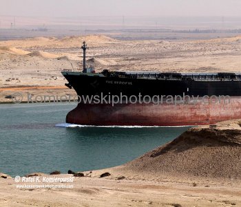 The Suez Canal - convoy  sailing to the Port Said