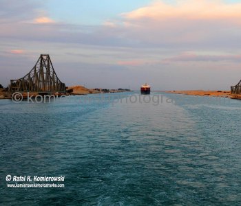 The Suez Canal - convoy  sailing to the Port Suez
