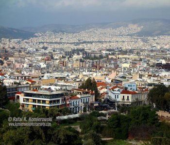 ...view (from Acropolis) of part of the city center . Athens, Greece  (20th January 2014)