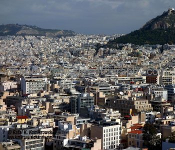 ...view (from Acropolis) of part of the city center ...Athens, Greece