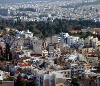 ...view (from Acropolis) of part of the city center ...Athens, Greece