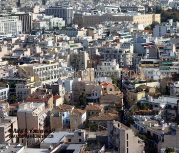 ...view (from Acropolis) of part of the city center ...Athens, Greece