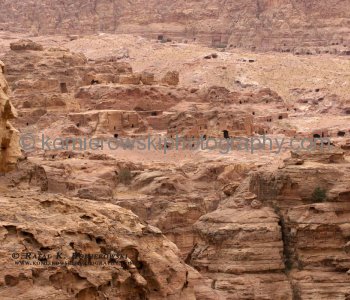 View of Amazing Geology on the way back from the Monastery to village of Petra, Jordan