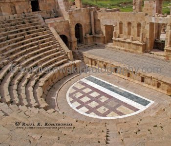 The large Roman (north part of the ancient city)  theater of Jerash.
