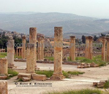View (image from) of the ancient the Greco-Roman city of Gerasa, Jerash, Jordan
