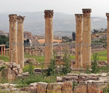 View (image from) of the ancient the Greco-Roman city of Gerasa, Jerash, Jordan