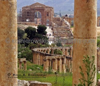 View (image from) of the ancient the Greco-Roman city of Gerasa, Jerash, Jordan