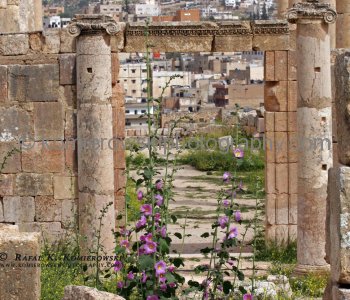 View (image from) of the ancient the Greco-Roman city of Gerasa, Jerash, Jordan