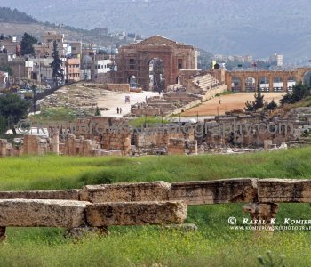 View (image from) of the ancient the Greco-Roman city of Gerasa, Jerash, Jordan