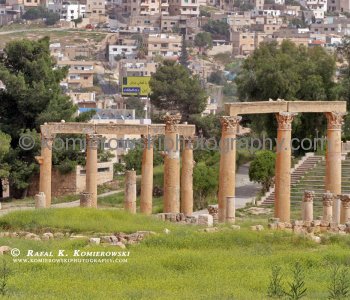View (image from) of the ancient the Greco-Roman city of Gerasa, Jerash, Jordan