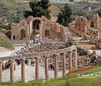 View (image from) of the ancient the Greco-Roman city of Gerasa, Jerash, Jordan