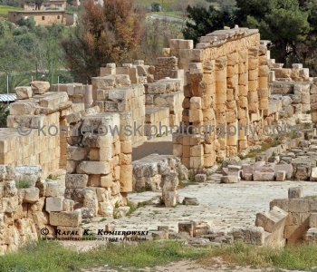 View (image from) of the ancient the Greco-Roman city of Gerasa, Jerash, Jordan