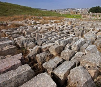 View (image from) of the ancient the Greco-Roman city of Gerasa, Jerash, Jordan