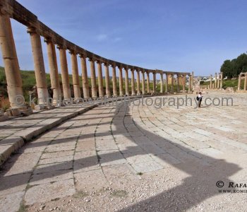 View (image from) of the ancient the Greco-Roman city of Gerasa, Jerash, Jordan (used wide angle lens)