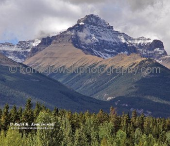 Rockies near North Saskatchewan River, Banff National Park, Alberta, Icefields Parkway- Canadas most scenic mountain roadway