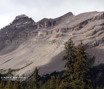 Spectacular geology seen from Hwy. No. 93 near Sunwapta Pass,  Banff National Park, Alberta, Icefields Parkway- Canadas most scenic mountain roadway