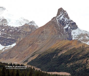 Spectacular geology seen from Hwy. No. 93 near Sunwapta Pass,  Banff National Park, Alberta, Icefields Parkway- Canadas most scenic mountain roadway